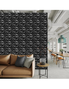 Paquete de 33 Paneles Decorativos 3D LEVOWAY Negro 30.48cm 2