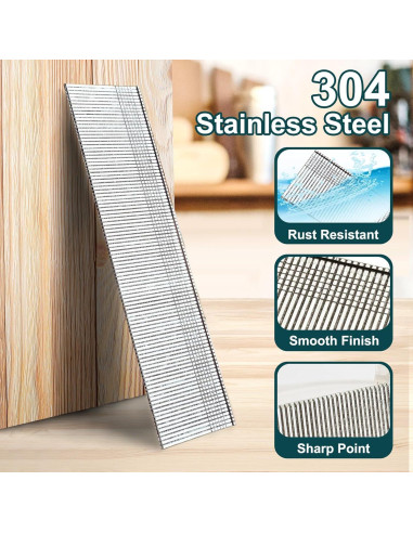 Clavos Brad 18 GA Acero Inoxidable 304 - 1500 Pcs Variados