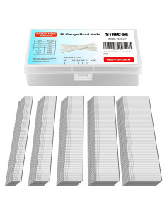 5000 Clavos Brad Galvanizados 18 GA Simcos - 5 Tamaños