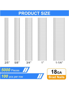 5000 Clavos Brad Galvanizados 18 GA Simcos - 5 Tamaños 2