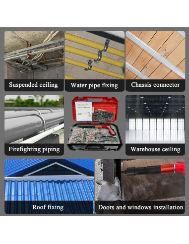 Pistola de Clavos Manual DLronwey con 120 Piezas de Clavos