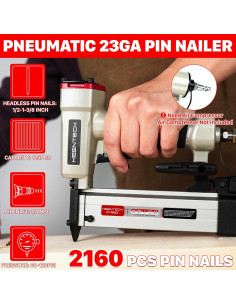 Clavadora Neumática KEENTECH 23 Calibres 2160 Clavos 12-35 mm 2