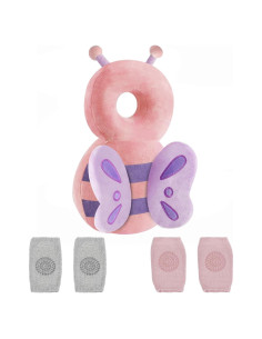 Mochila Protectora de Cabeza PandaEar Rosa con Rodilleras