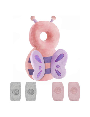 Mochila Protectora de Cabeza PandaEar Rosa con Rodilleras