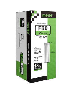 Clavos Brad Galvanizados Meite 18GA 5,000 Unidades 5.08cm 2