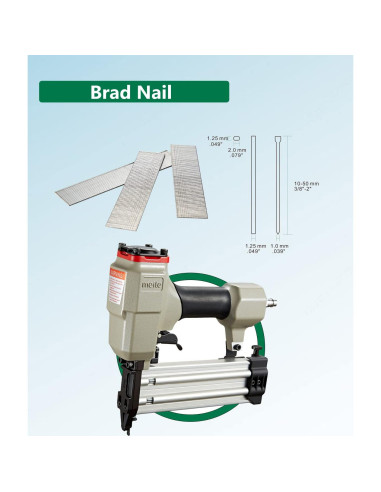 Clavos Brad Galvanizados Meite 18GA 5,000 Unidades 5.08cm