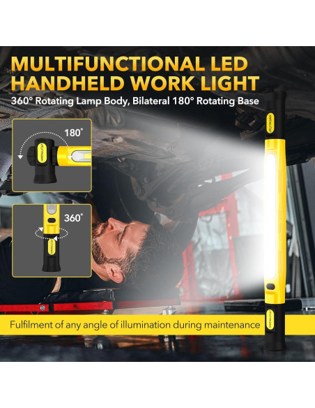 Luz de Trabajo LED TRQWH 3200LM Recargable Magnética 6000mAh