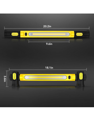Luz de Trabajo LED TRQWH 3200LM Recargable Magnética 6000mAh