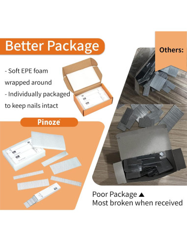 Clavos Brad 18GA Galvanizados PINOZE 5000 Piezas 5 Tamaños