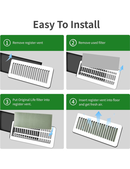 Filtro de Ventilación Lavable Originallife 4x12" Ecológico 6-Pack