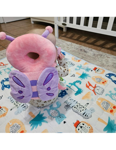 Mochila Protectora de Cabeza PandaEar Rosa con Rodilleras