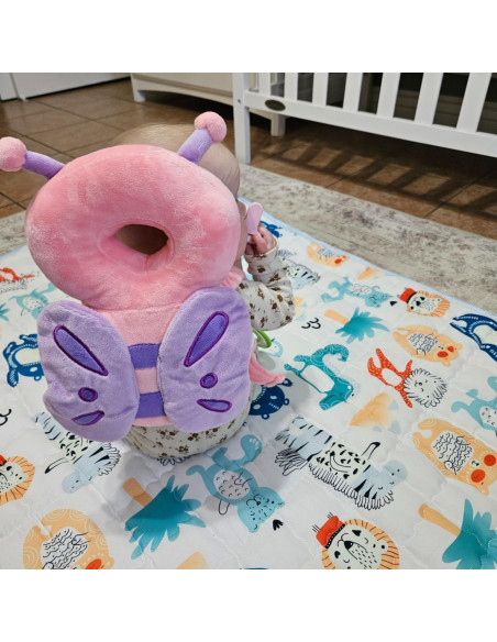 Mochila Protectora de Cabeza PandaEar Rosa con Rodilleras