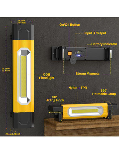 Luz de Trabajo LED Yzoni 2800LM Batería 4400mAh Magnética