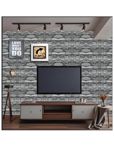 30 Paneles de Pared 3D Autoadhesivos MGY Ladrillo Negro 30x30cm