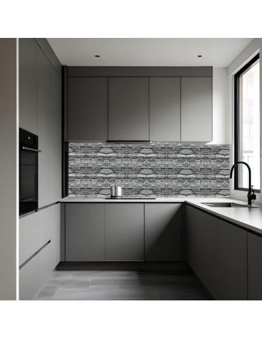 30 Paneles de Pared 3D Autoadhesivos MGY Ladrillo Negro 30x30cm