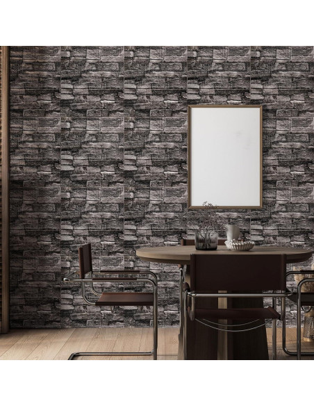 Paneles de Pared 3D Autoadhesivos Orgthin 20 PCS Espuma PE Negro