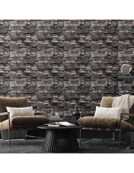 Paneles de Pared 3D Autoadhesivos Orgthin 20 PCS Espuma PE Negro