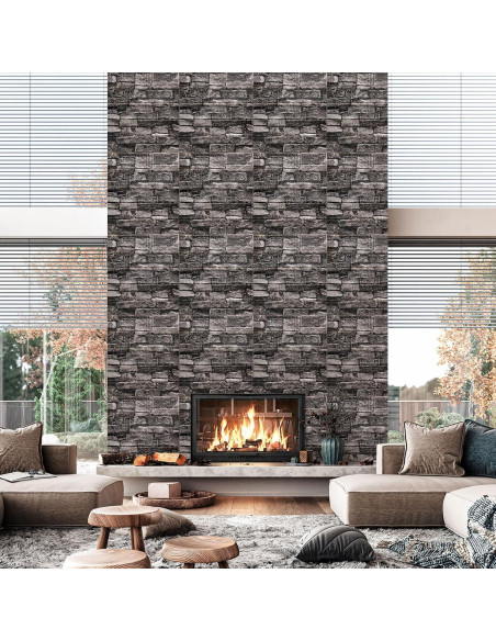 Paneles de Pared 3D Autoadhesivos Orgthin 20 PCS Espuma PE Negro