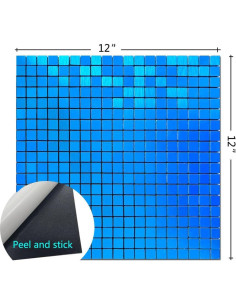 Azulejo Autoadhesivo 3D Weimeisc 30x30 cm Azul Aluminio 2