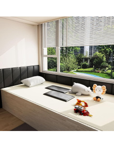 Paneles de Cabecero Autoadhesivos Umedol 4 Piezas Negro 19.8x39.9 cm 2