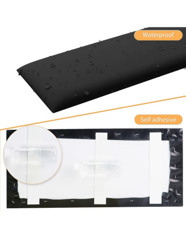 Paneles de Cabecero Autoadhesivos Umedol 4 Piezas Negro 19.8x39.9 cm