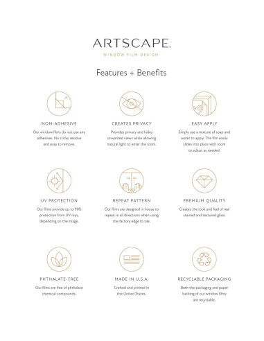 Película de Ventana Decorativa Artscape Saaco 61x91 cm UV