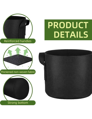 Paquete de 24 bolsas de cultivo de 10 galones ReFeltidolom