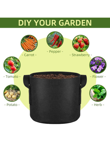 Paquete de 24 bolsas de cultivo de 10 galones ReFeltidolom