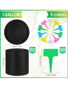 Bolsas de Crecimiento Nuanchu 3.78L 50 Piezas con Etiquetas 2