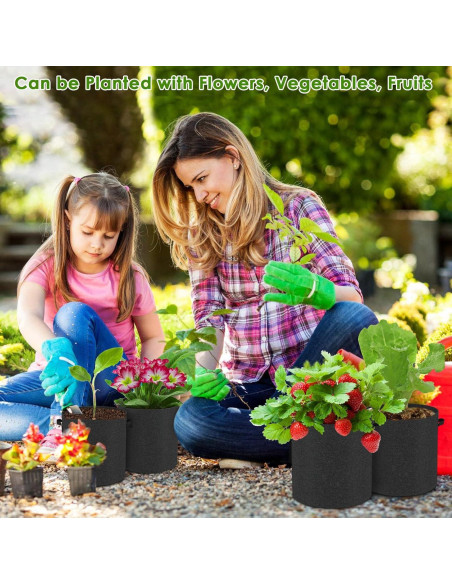 Paquete de 12 bolsas de cultivo BOGWHY 10 Galones negras