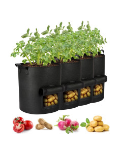 4 Bolsas de Cultivo de Patatas AGOLEAM 10 Galones 35.1cm