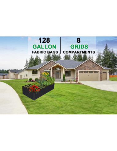 Cama de Jardín Elevada KLEWEE 8 Rejillas 0.91x1.83m Tela