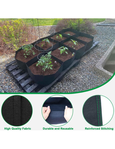 Cama de Jardín Elevada KLEWEE 8 Rejillas 0.91x1.83m Tela