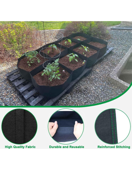 Cama de Jardín Elevada KLEWEE 8 Rejillas 0.91x1.83m Tela