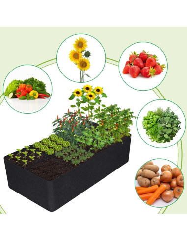 Cama de Jardín Elevada KLEWEE 8 Rejillas 0.91x1.83m Tela