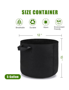 Paquete de 12 bolsas de cultivo de 5 galones OPPOLIFE 2