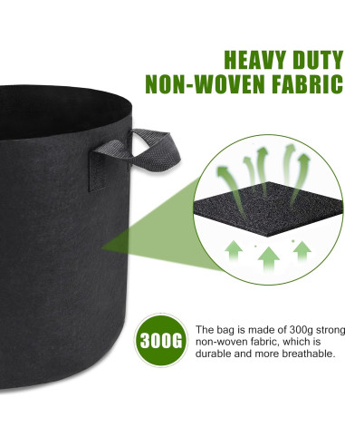 Paquete de 12 bolsas de cultivo de 5 galones OPPOLIFE