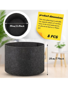 Macetas de Tela Yinder 8 Piezas 30x20 cm para Plantas Acuáticas 2