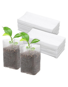 100 Bolsas de Crecimiento de Plantas Piriuuo 16x13.5cm Blancas
