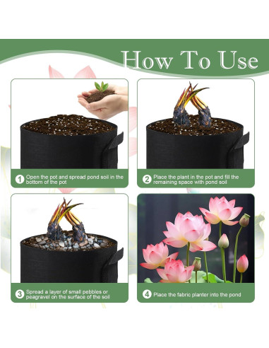 6 Macetas Acuáticas OZIO de Tela 7.57L para Estanque