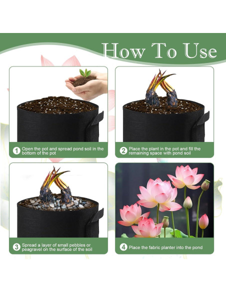 6 Macetas Acuáticas OZIO de Tela 7.57L para Estanque