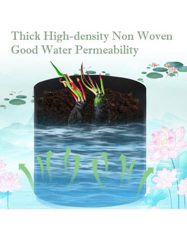 6 Macetas Acuáticas OZIO de Tela 7.57L para Estanque