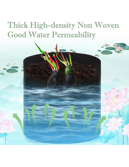 6 Macetas Acuáticas OZIO de Tela 7.57L para Estanque