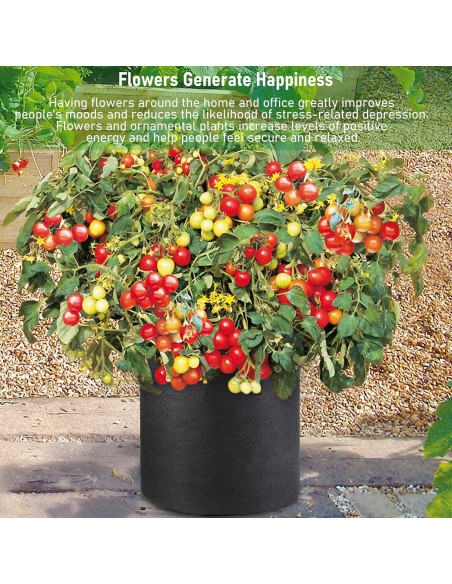 Juego de 5 Bolsas de Cultivo 7 Galones Growpropel - Tela Negra