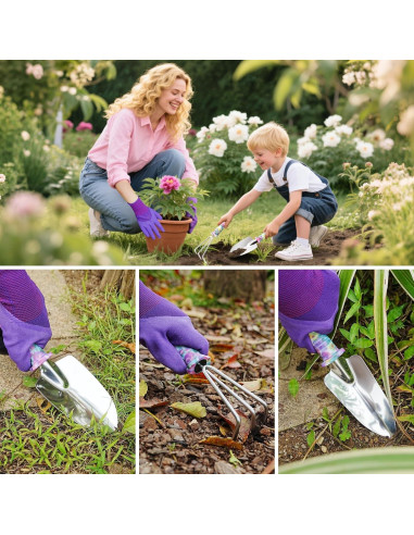 Juego de Herramientas de Jardín NTOEJA 17 Piezas Acero Inoxidable