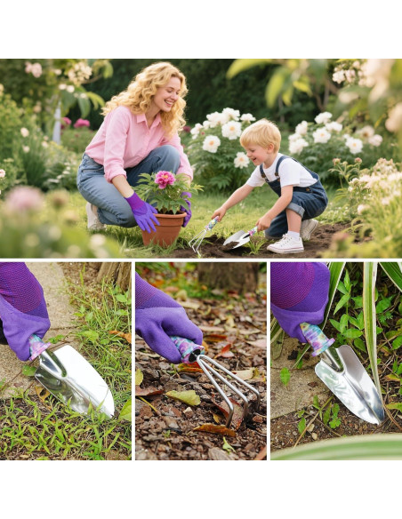 Juego de Herramientas de Jardín NTOEJA 17 Piezas Acero Inoxidable
