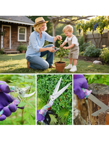 Juego de Herramientas de Jardín NTOEJA 17 Piezas Acero Inoxidable