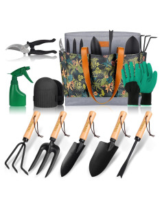 Juego de Herramientas de Jardín 10 Piezas YAUNGEL Acero Inoxidable