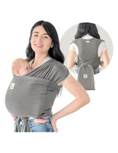 Fular Portabebés D-Lite KeaBabies Grafito - Ajustable 3.18 a 19.96 kg