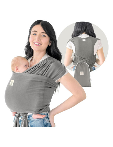 Fular Portabebés D-Lite KeaBabies Grafito - Ajustable 3.18 a 19.96 kg